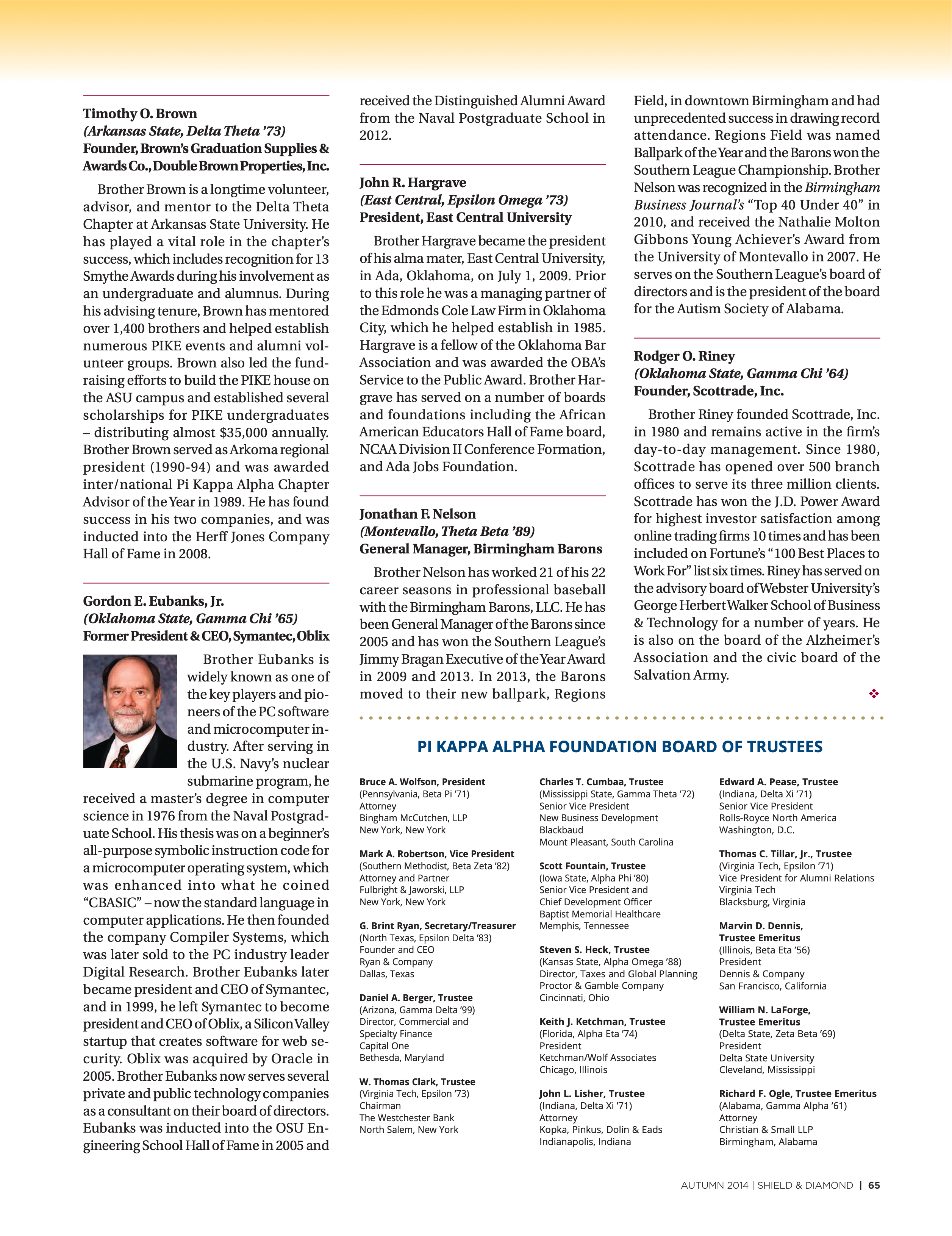 Pi Kappa Alpha Foundation Board of Trustees